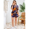 thumbnail image 4 of SHOWMALL Plus Size Activewear Sets for Women Sporty Two Piece Shorts Outfits Gym Running Suits YP Ink Navy 1X, 4 of 7
