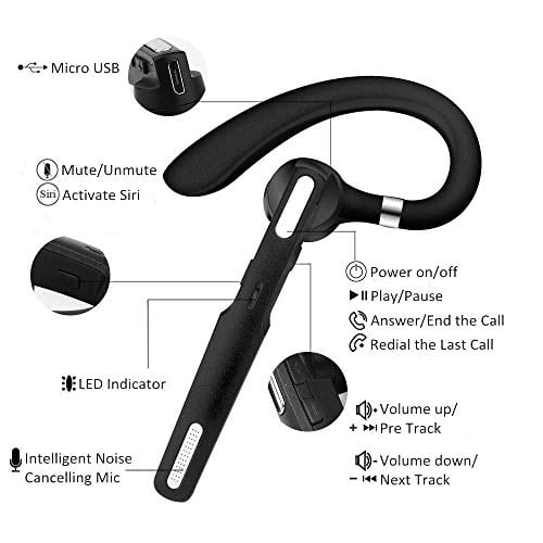 AZALLY Bluetooth Headset Earpiece for 