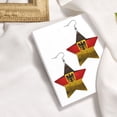 thumbnail image 4 of Leather Earrings German Eagle Flag Decorative Star Faux Leather Earring Lightweight Dangle Drop Earrings For Women, 4 of 6