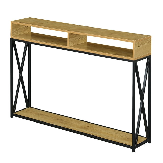 Convenience Concepts Tucson Deluxe 2 Tier Console Table - English Oak / Black
