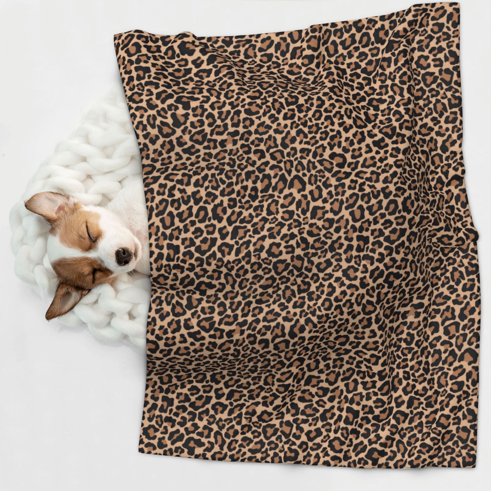 Naloa Brown Leopard Dog Blanket, 3 Sizes Cat Blanket for Indoor Cats Large Medium Small Dog Gifts-Small