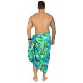 thumbnail image 3 of HAPPY BAY Men's Swim Trunk Bathing Suit Sarong Pareo Beach Wrap One Size Ocean, Floral Hibiscus Palm Tree Summer Vacation Aloha, 3 of 5