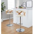 thumbnail image 3 of Gardenia Adjustable Bar Stool, Chrome Bar Stools, Bar Chairs, Swivel Bar Stools, Bar Stools Set of 2, 3 of 6