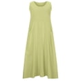 thumbnail image 4 of Vestido sin mangas de color liso para mujer: largo maxi informal, diseño con bolsillos, transpirable para el verano. Tallas: S-XXXL., 4 of 8