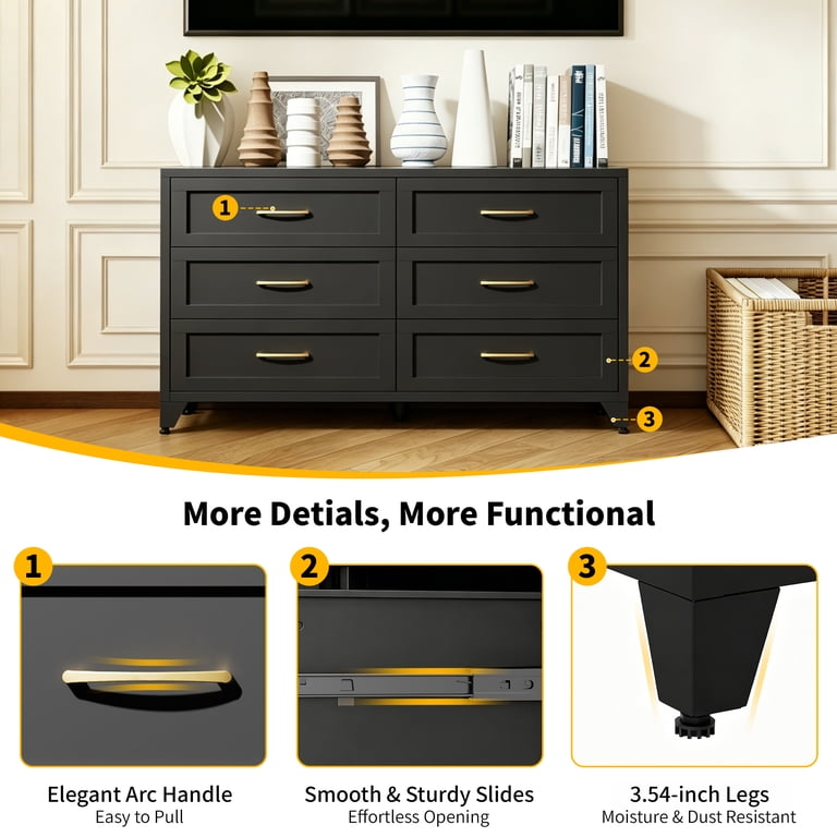 black metal dresser Four Hands Lendon 6 Drawer Nathan James is the furniture company built for this generation Unbranded Black Steel 6 Drawer