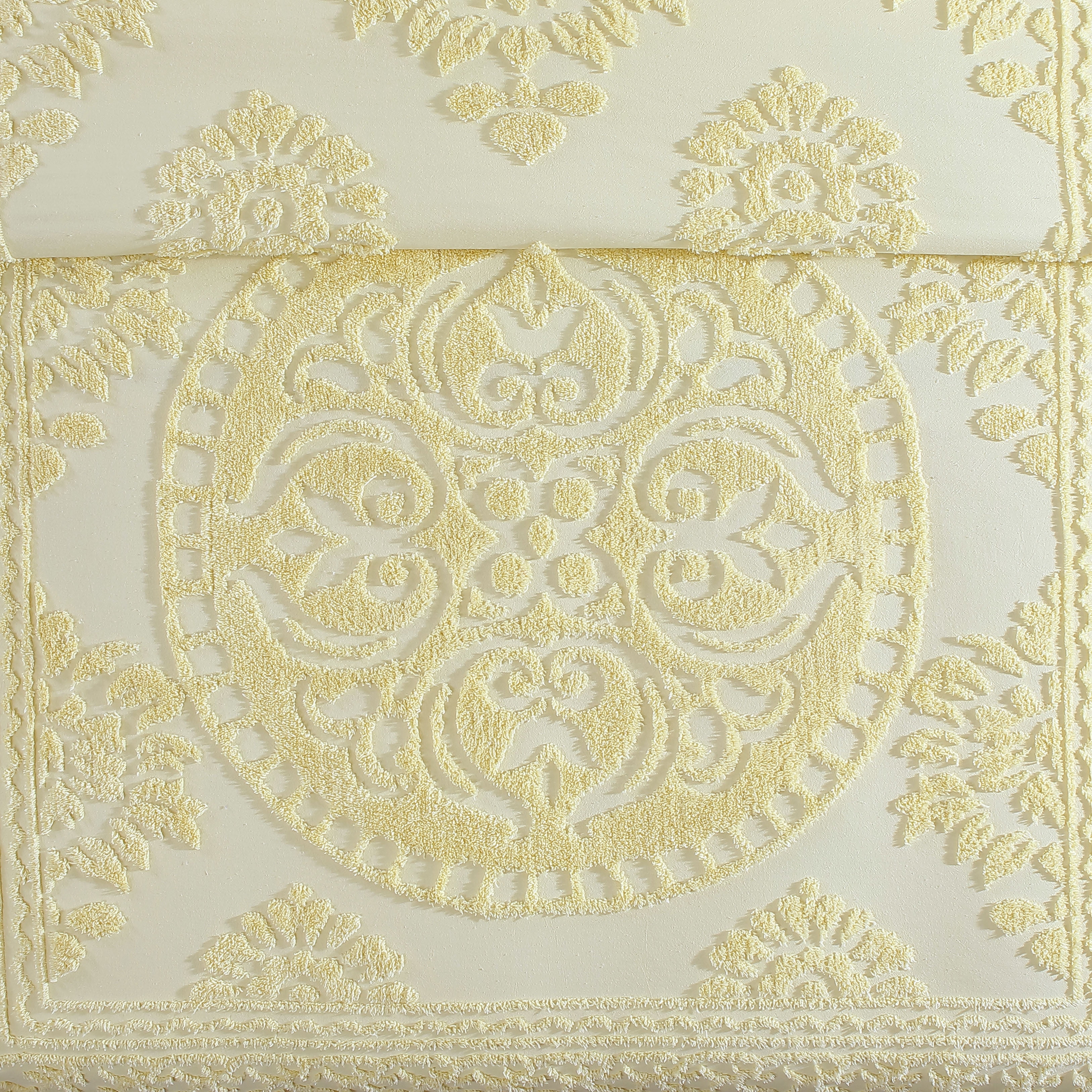 Beatrice Home Fashions Medallion Chenille Standard Sham Yellow