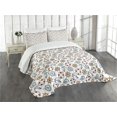 thumbnail image 3 of Ambesonne Compass Quilted Bedspread Set 3 Pcs, Helm Anchor, Queen Size, Multicolor, 3 of 5