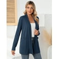 thumbnail image 6 of ZHENWEI Women's Basic Casual Loose Lightweight Long Sleeve Open Front Cardigans with Pockets, 6 of 7