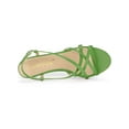 thumbnail image 4 of BLISSFUL STEP Women's Slingback Strappy Stiletto Heels Sandals Green 8.5, 4 of 7
