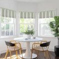 thumbnail image 4 of Curtainking Striped Valance Kitchen Valance for Windows Double Layer Curtains Light Filtering Flax Valance 50x18 inch Length Rod Pocket 1 Panel Green on Beige, 4 of 8