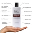 thumbnail image 6 of G4U Caffeine Shampoo for Hair Loss, Hair Growth and Thinning Hair. Natural Sulfate Free Treatment with DHT Blockers for Men and Women. 12 fl oz, 6 of 9