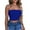 Blue, variant on Womens Tube Top Summer Trendy Sexy Solid Color Crop Strapless Sleeveless Backless Vest Slim Fit Bandeau Going Out Shirts Black L