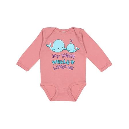 

Inktastic My Yaya Whale-y Loves Me Gift Baby Boy or Baby Girl Long Sleeve Bodysuit