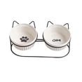 thumbnail image 4 of Cuenco elevado para gatos Yuyangstore Antideslizante extraíble Con soporte de metal Boca oblicua Blanco, 4 of 8