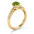 thumbnail image 3 of Gem Stone King 0.60 Ct Cushion Green Peridot 10K Yellow Gold Engagement Ring (Size 5), 3 of 4