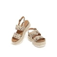 thumbnail image 2 of Kaz Espadrilles Rubber Trim Sole Ankle Buckle Open Toe Embellished Wedge Sandals, 2 of 3