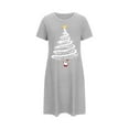 thumbnail image 2 of Chemises de Nuit Grande Taille pour Femmes, Noël, Manches Courtes, Robe de Nuit, Col Rond, Gris, M, 2 of 5