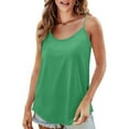 thumbnail image 5 of Tdoqot Womens Tank Tops Loose Fit- Scoop Neck Summer Casual Soft Adjustable Straps Sleeveless Shirts Green Size 2XL, 5 of 7