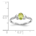 thumbnail image 3 of Auriga 10k White Gold Peridot and Diamond Ring for Women Size- 7, 3 of 6