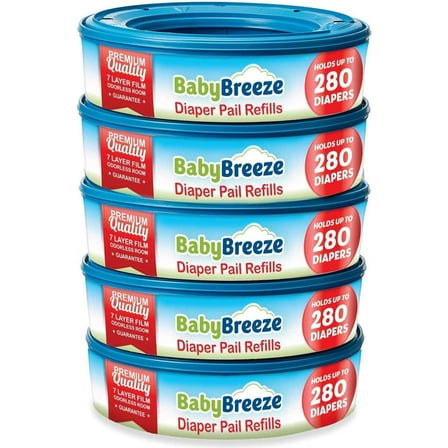 Baby Breeze Diaper Pail Refills, 5 Pk, 1400 Ct