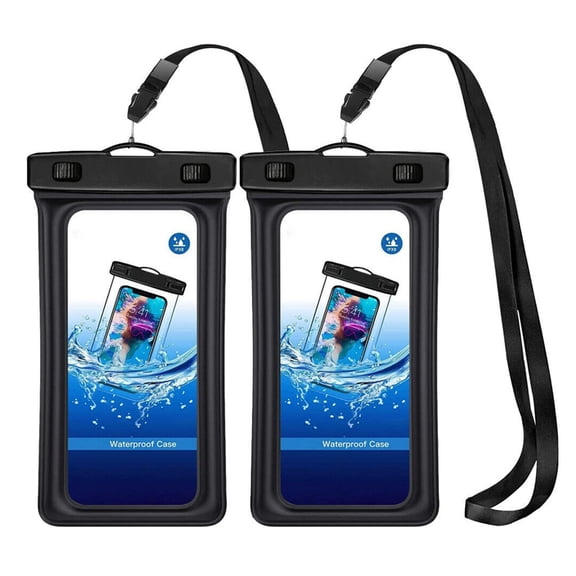 [2 Pack] [up to 7"] Waterproof Floating Phone Pouch with Lanyard, IC ICLOVER Waterproof Phone Case Cover, Transparent PVC Underwater Cell Phone Pouch Dry Bag - S Size(8.3"x3.9")
