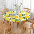 thumbnail image 3 of Yellow Lemon Fruit Slices White Pattern Round Fitted Tablecloth with Elastic Edge,Dining Table Cover Waterproof,Outdoor Round Tablecloth for Camping,Dining,Indoor and Outdoor, 3 of 7