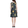 thumbnail image 3 of FORMRS Summer Dress for Women Loose U Neck Sleeveless Midi Beach Sundresses with Pockets, Orange Fireflies Pattern, 3 of 8
