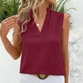 thumbnail image 5 of vdgthytj Summer Cotton Linen T-Shirt Tops for Women Trendy Sleeveless V Neck Solid Color Loose Comfy Breathable Tunic Blouses, 5 of 9