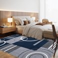 thumbnail image 4 of Washable Area Rug 9x12ft – Soft Non-Slip Low Pile Carpet with Modern Geometric Design, Navy – Stain-Resistant Rug for Living Room, Bedroom and Dining Room, 4 of 7