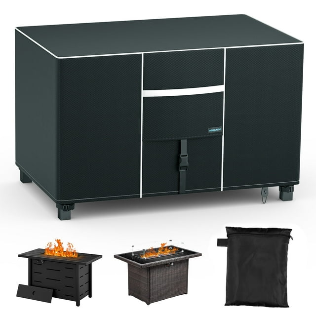 COSYUMI Cubierta para Hoguera, Cubiertas Rectangulares para Hogueras Impermeables 420D Resistentes a la Intemperie, Cubierta para Hoguera de Gas para Hogueras y Chimeneas Al Aire Libre, 48"Lx28"Wx24"H