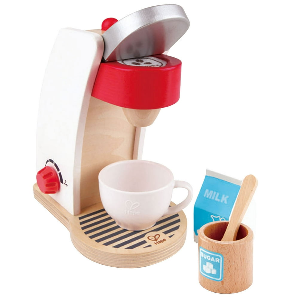 Hape My Coffee Machine Kids Wooden Pretend Kitchen Coffee Maker Play Set Toy - Walmart.com