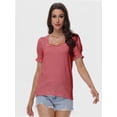 thumbnail image 3 of Womens Summer Tops Casual Square Neck Short Sleeve T Shirts, 3 of 6