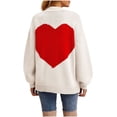 thumbnail image 1 of Yuyuzo Chandail pour Femmes Col Rond Manches Longues Cœur Graphique Chandail Automne Hiver Hauts Tricotés, 1 of 5
