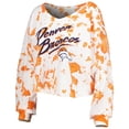 thumbnail image 2 of Women's Majestic Threads Russell Wilson White/Orange Denver Broncos Off-Shoulder Tie-Dye Name & Number Cropped Long, 2 of 3