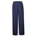 thumbnail image 6 of Women's High Waist Wide Leg Trousers in Lightweight Fabric for Summer Comfortable Straight Cut Palazzo Pants for Business Casual, 6 of 6