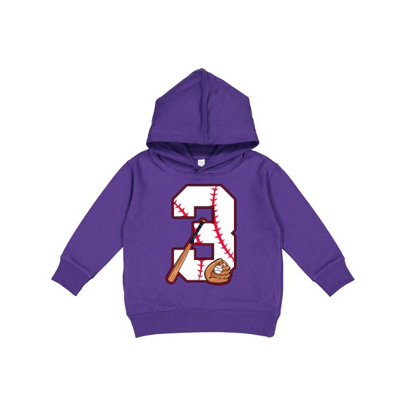 Inktastic Baseball Third Birthday Three Years Old Toddler Hoodie