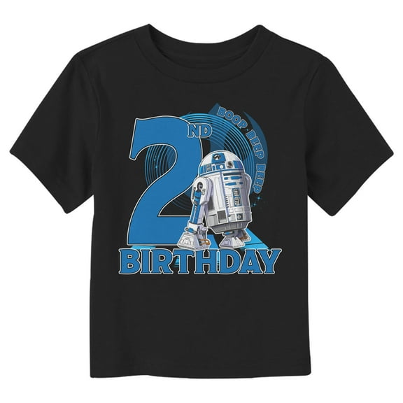 Toddler's Star Wars 2nd Birthday With R2-D2 Graphic Tee Black 2T