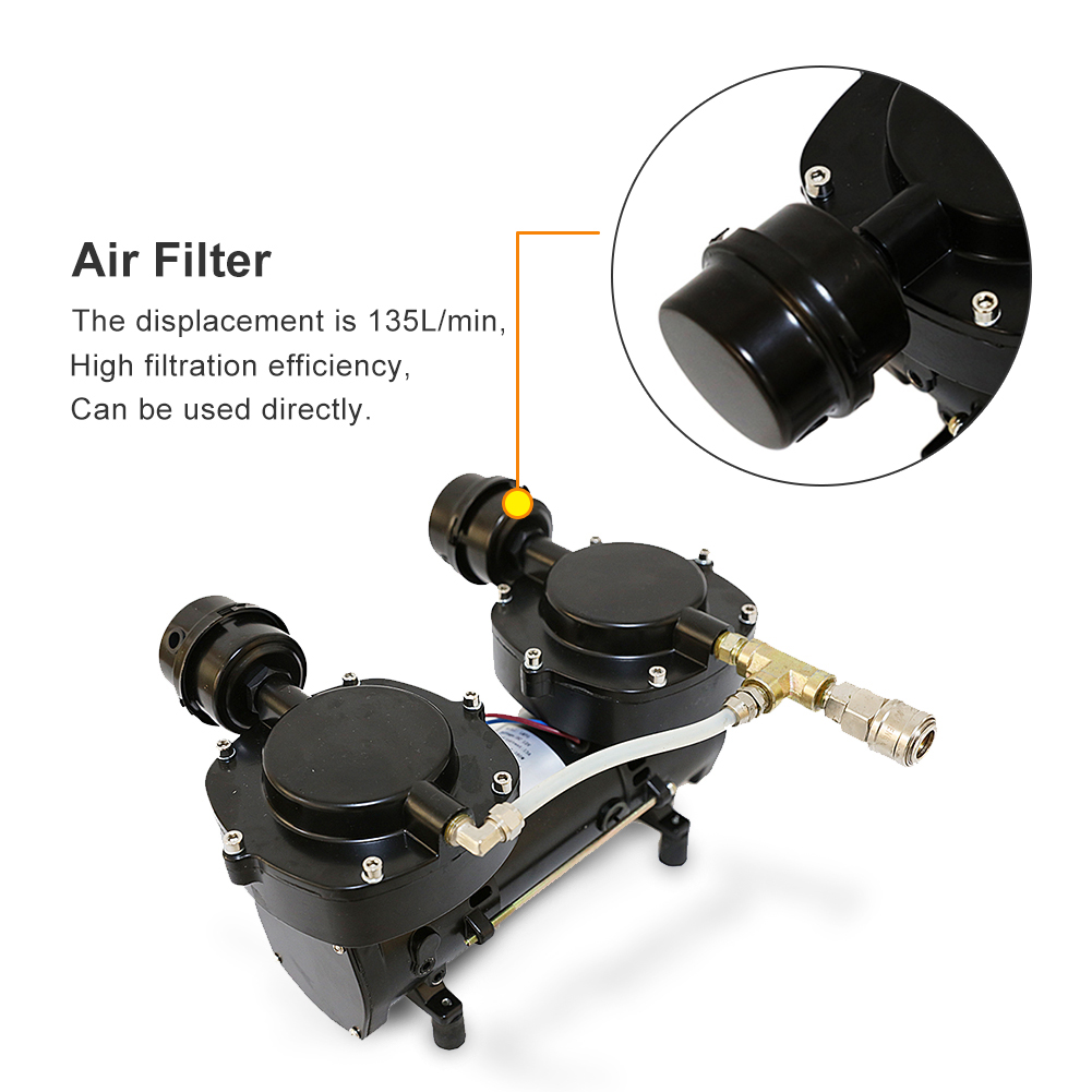 HPDAVV Snorkeling Air Compressor 3rd Lung 3pcs Set with 50ft ABS Breathing Hose & Diving Regulator Powered by 12V DC Battery
