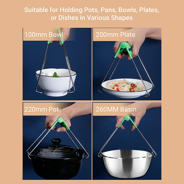 4PCS Bowl Clip Gripper Clips Retriever Tongs for Lifting Hot Dishs