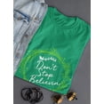thumbnail image 3 of Don't Stop Believin Santa's Sleigh Women Kelly Green T-Shirt, Female Medium, 3 of 4