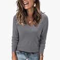 thumbnail image 5 of GigrtiJin Women's V-Neck Sweaters Long Sleeves Solid Color Sweater Pullover Tops Casual Soft Comfy Slim Blouse, 5 of 5