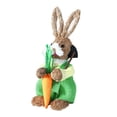 thumbnail image 3 of Figuras de conejo de paja, adornos de Pascua, figura de animal de Pascua, adorno de mesa Zanahoria chico verde, 3 of 9
