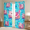 thumbnail image 2 of Castle Fairy Kawaii Axolotl Black Out Curtains for Boys Girls,Cartoon Animal Salamander Curtains Pack of 2 (42x63 Each),Cute Ocean Wildlife Bedroom Curtains,Super Cozy Room Decor, 2 of 6