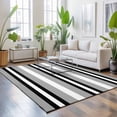 thumbnail image 3 of Large Area Rugs 6'x9', Black Gray Striped Carpet Runner Indoor Outdoor Rugs Home Decor Aesthetic, Contemporary Minimalist Lines Art Non Slip Mats Washable Accent Rug for Living Room Bedroom, 3 of 8