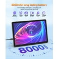 thumbnail image 4 of 11 Inch Android 14 Tablet 2 in 1 Tablet, Qcta Core, 8GB RAM+128GB ROM+1TB Expand, 2+8MP Camera, 8000mAh Battery, 5G/2.4G WiFi, Bluetooth, Case (Gray), 4 of 9