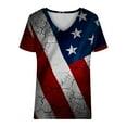 thumbnail image 5 of Xihbxyly Womens Plus Size Tops Summer Short Sleeve T-Shirt Casual Loose V Neck Tee Shirts July 4 Shirts for Women Independence Day Tops # Today' Deal #5, 5 of 5