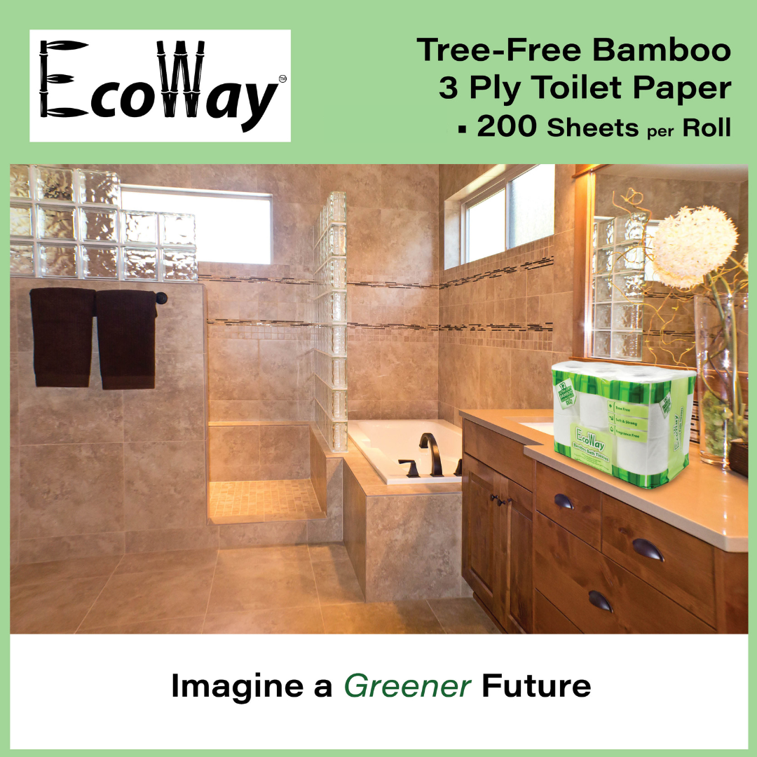 EcoWay Bath tissue (Toilet paper) 200 Sheets per roll 8 packs/case