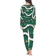 thumbnail image 3 of Renewold 2 PCS Long Sleeve Pajama for Ladies Thermal Cozy Christmas Colorful Lights Jogger Vacation Pjs Loungewear Loose Fitting Round Neck Sleepwear Set Size 5XL, 3 of 4