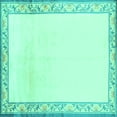 thumbnail image 1 of Ahgly Company Indoor Square Solid Turquoise Blue Modern Area Rugs, 4' Square, 1 of 4
