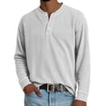 thumbnail image 2 of Mens Crew Neck Henley Shirts Corduroy Long Sleeve Shirts for Men Casual Pullover Tops, 2 of 4